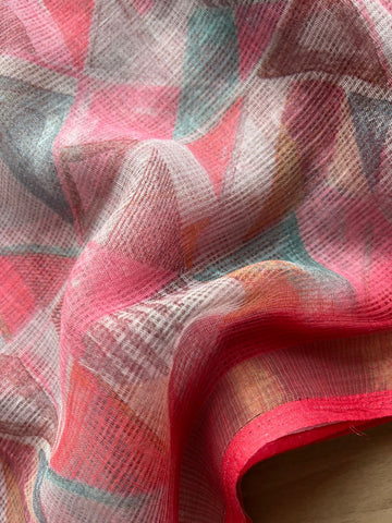 Floral Digital Printed Kota Doria Saree-23351