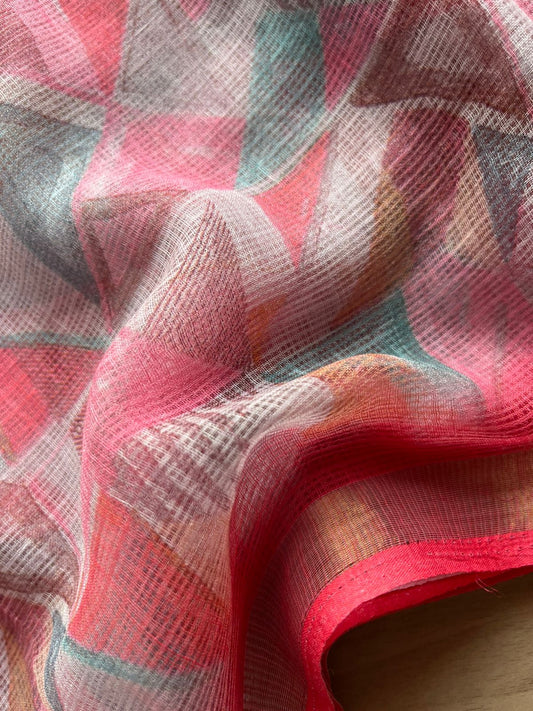 Floral Digital Printed Kota Doria Saree-23351