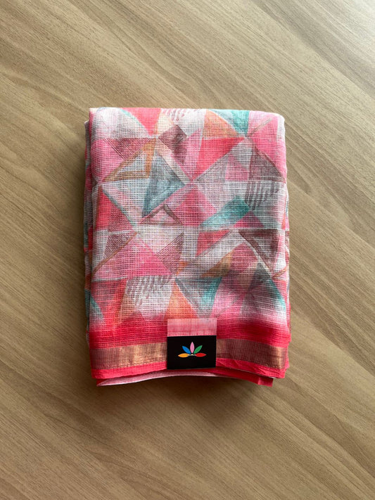 Floral Digital Printed Kota Doria Saree-23351