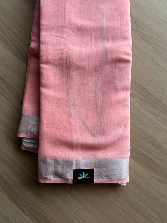 Handbrush Printed Linen Cotton Saree-22299-22300