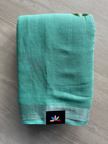 Handblock Printed Linen Cotton Saree - 36059