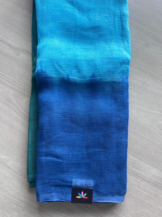 Handloom Multicolour Fine Linen Saree -21015