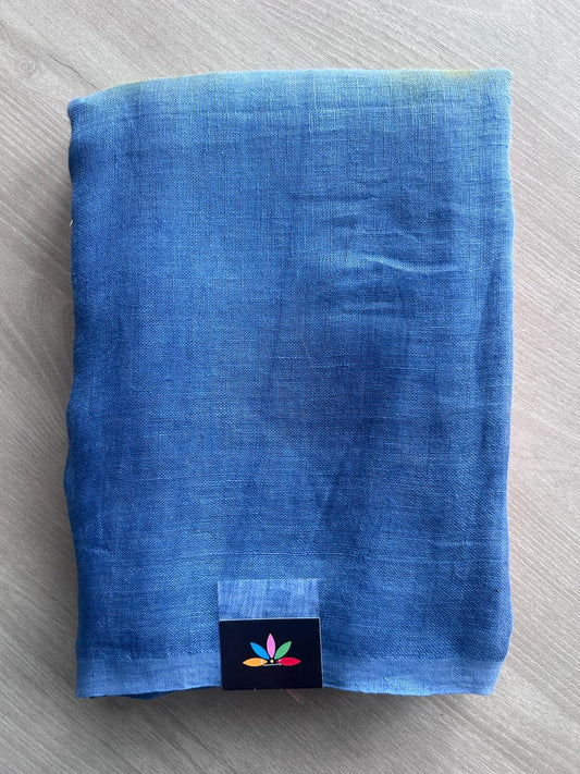 Handloom Multicolour Fine Linen Saree -21017