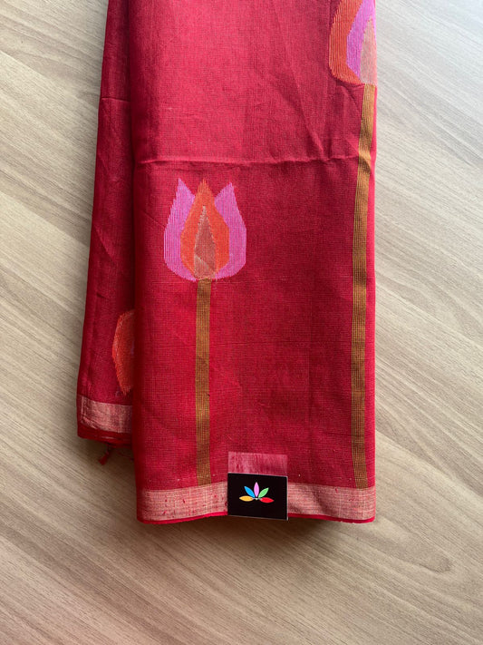 Lotus Tissue Linen Jamdani Saree-14347