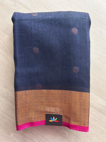 Handloom Linen Jamdani Saree - 26714
