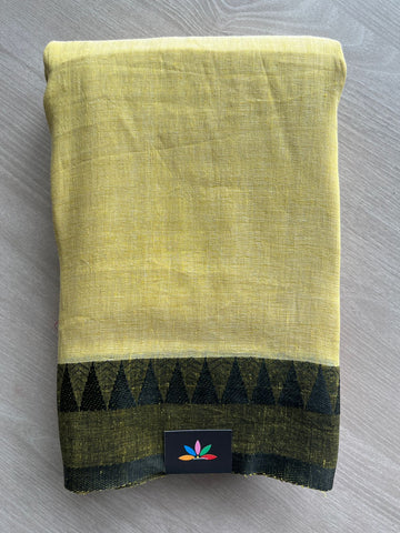 Contrast Border Fine Linen Saree- 31260-31261