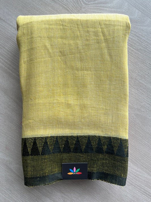 Contrast Border Fine Linen Saree- 31260-31261