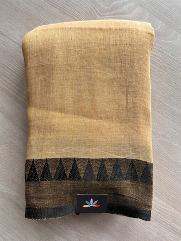 Contrast Border Fine Linen Saree- 31262