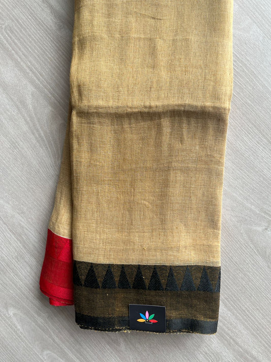 Contrast Border Fine Linen Saree- 31263