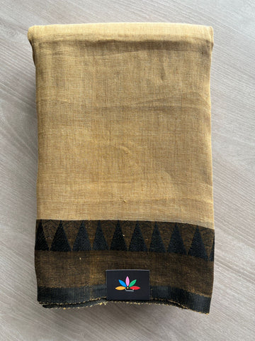 Contrast Border Fine Linen Saree- 31263