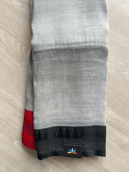 Contrast Border Fine Linen Saree- 31266