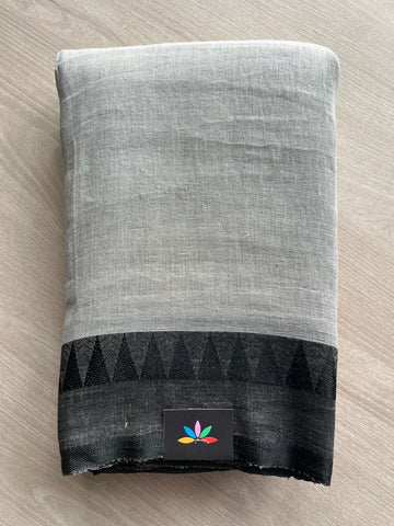 Contrast Border Fine Linen Saree- 31266
