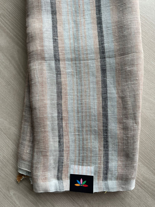 Handloom Striped Linen Saree -31269