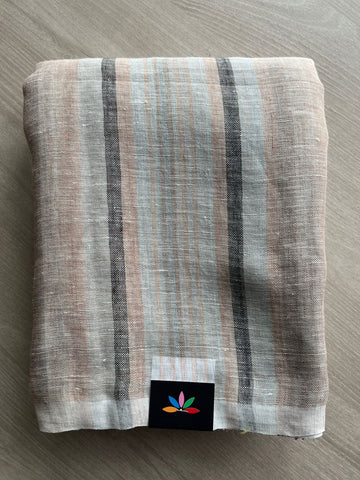 Handloom Striped Linen Saree -31269