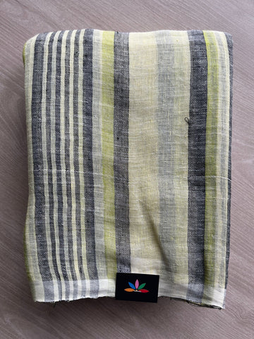 Handloom Striped Linen Saree -31270