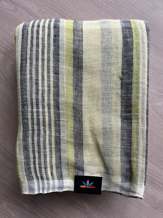 Handloom Striped Linen Saree -31270