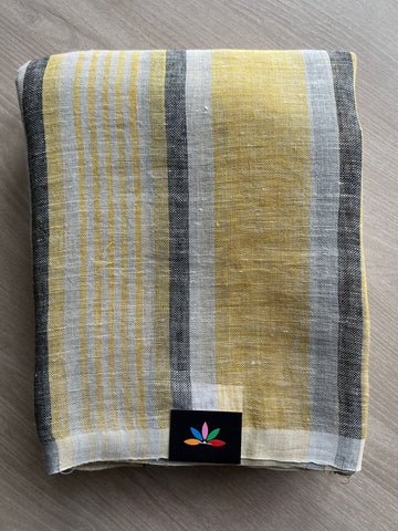 Handloom Striped Linen Saree -31271