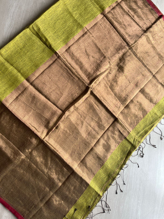 Handloom Fine Tissue Linen Saree -31272