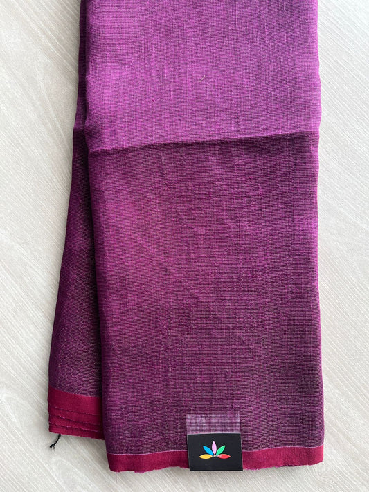 Handloom Fine Tissue Linen Saree -31274-31275