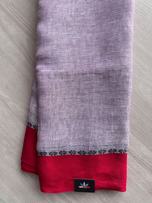 Handloom Fine Linen Saree-31282-31283
