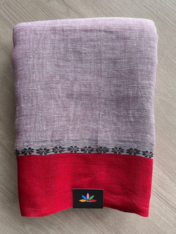 Handloom Fine Linen Saree-31282-31283