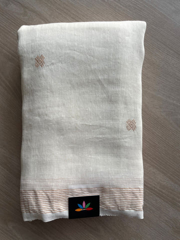 Handloom Premium Linen Jamdani Saree-31294