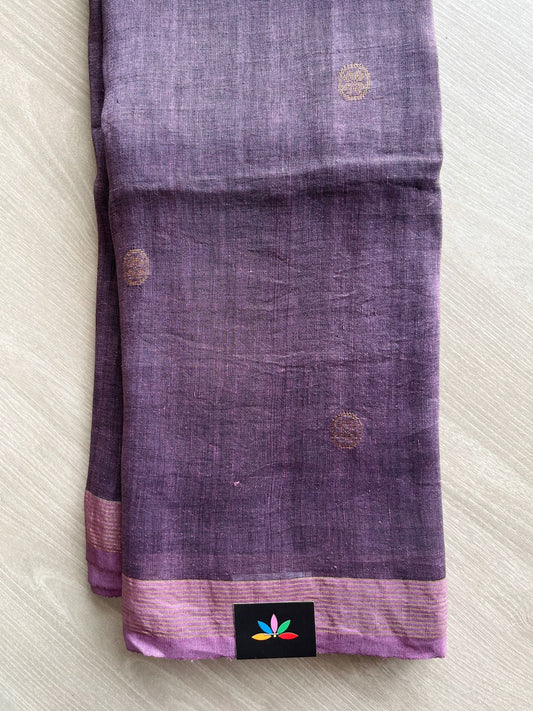 Handloom Premium Linen Jamdani Saree-31295