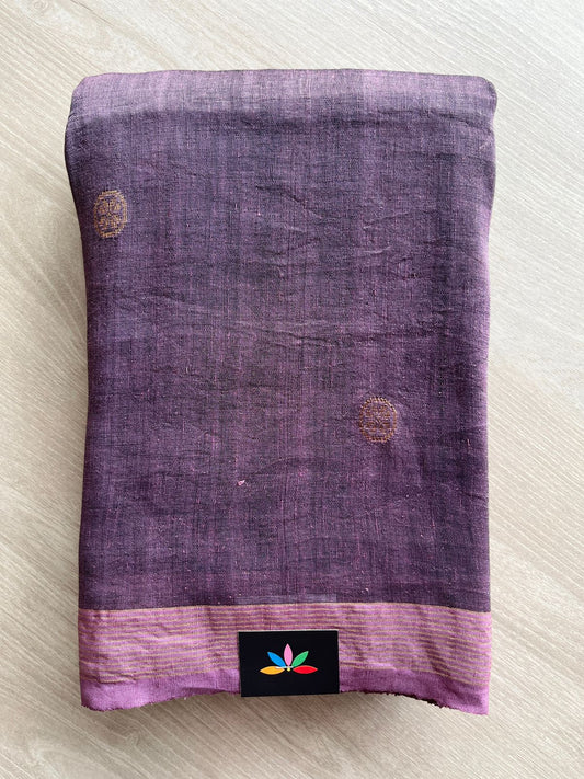 Handloom Premium Linen Jamdani Saree-31295