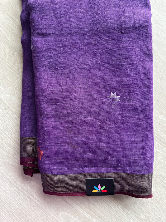 Handloom Linen Jamdani Saree - 35721