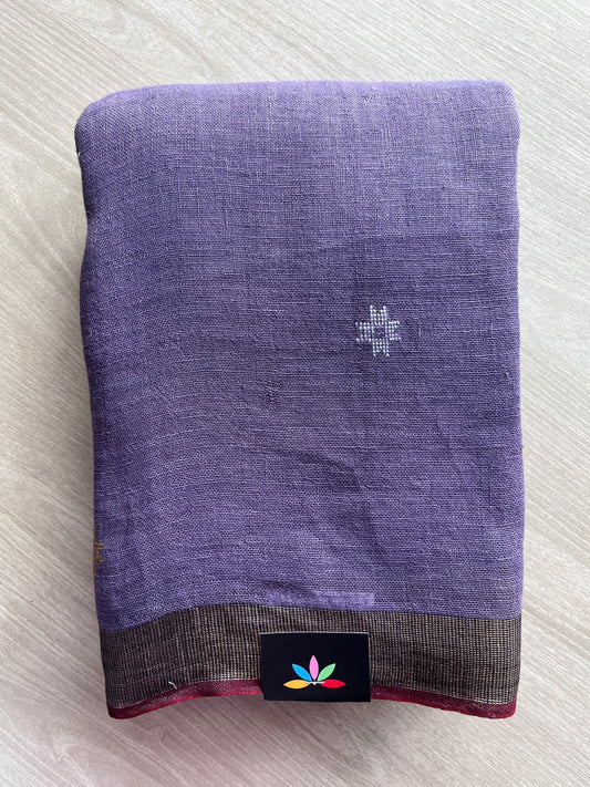 Handloom Linen Jamdani Saree - 35725