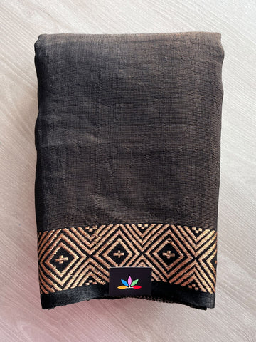 Woven Border Handwoven Tissue Linen Saree - 35739