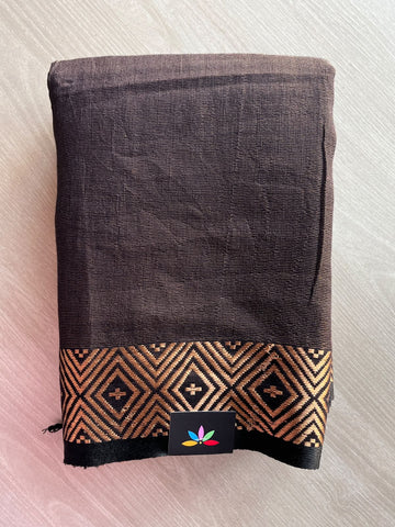 Woven Border Handwoven Tissue Linen Saree - 35740