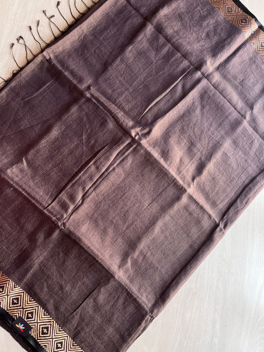 Woven Border Handwoven Tissue Linen Saree - 35740