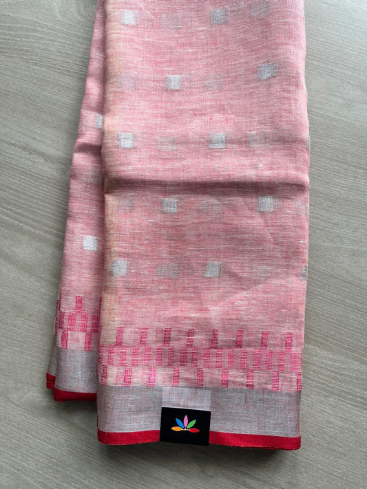 Woven Butta Linen Saree -12692