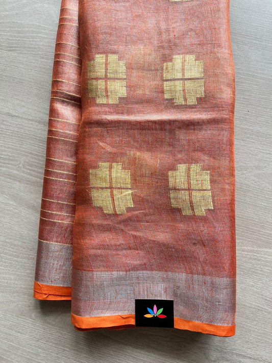 Designer Tissue Linen Sarees -12704