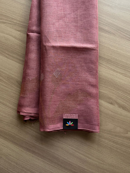 Handloom Fine Linen Jamdani Saree -14490