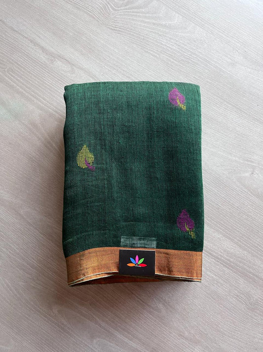 Linen Jamdani Cotton Saree -9863