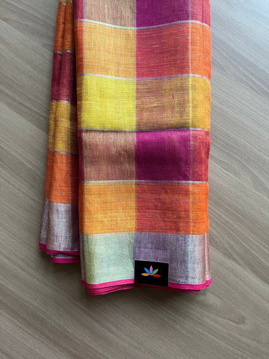 Simple Linen Saree -14461