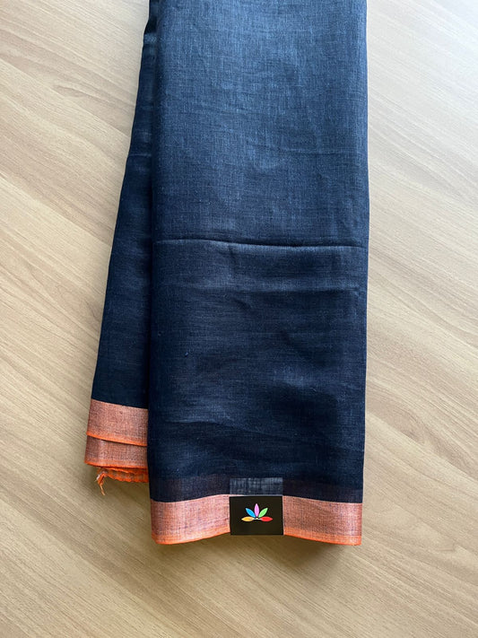 Simple Linen Saree -19157
