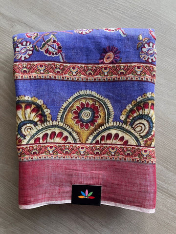 Digital Printed Linen Saree -19132