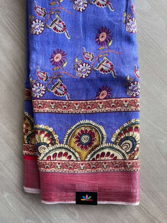 Digital Printed Linen Saree -19132