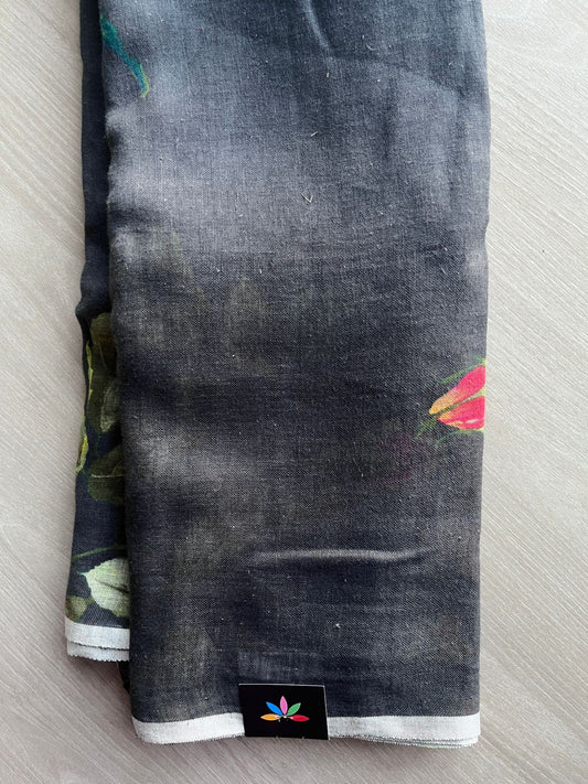 Digital Printed Linen Saree -19144