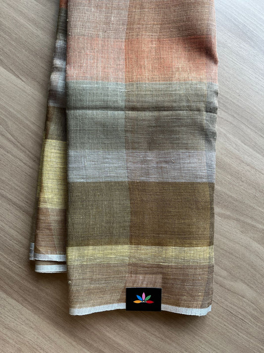 Simple Linen Saree -21352