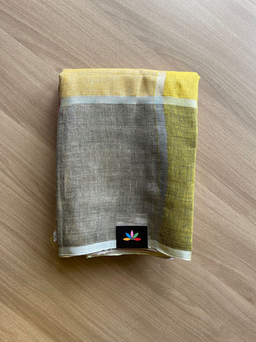 Simple Linen Saree -21373