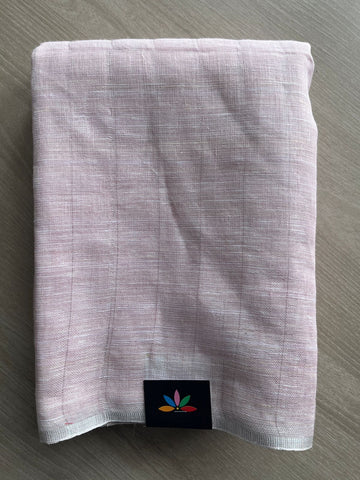 Baby Pink Simple Linen Saree - 30767