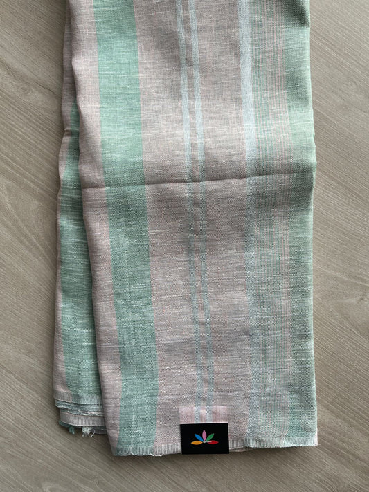 Multi Color Partly Pallu Simple Linen Saree - 30769