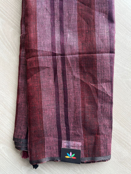 Multi Color Simple Linen Saree - 30795