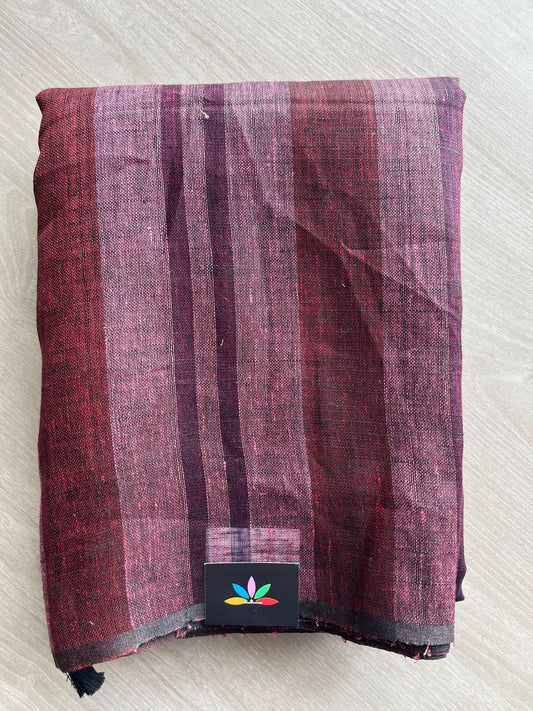 Multi Color Simple Linen Saree - 30795