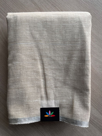 Beige Simple Linen Saree - 30800