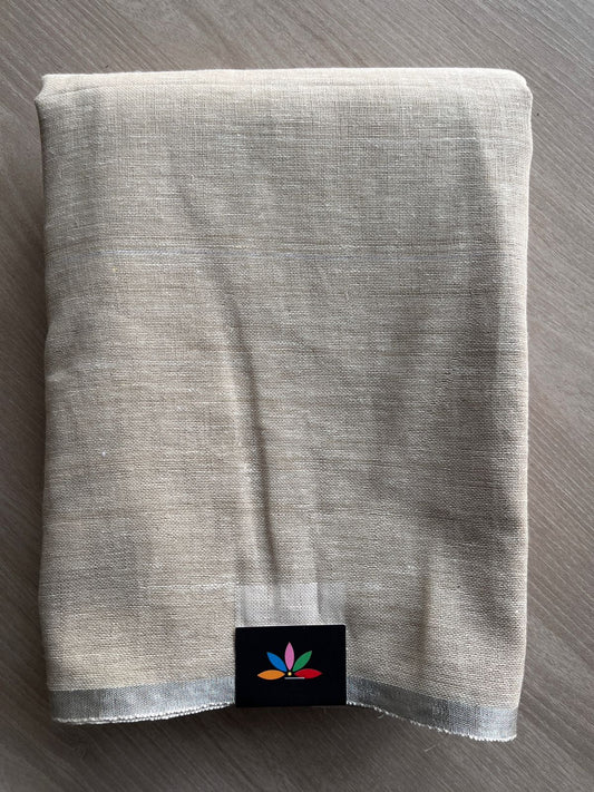Beige Simple Linen Saree - 30800